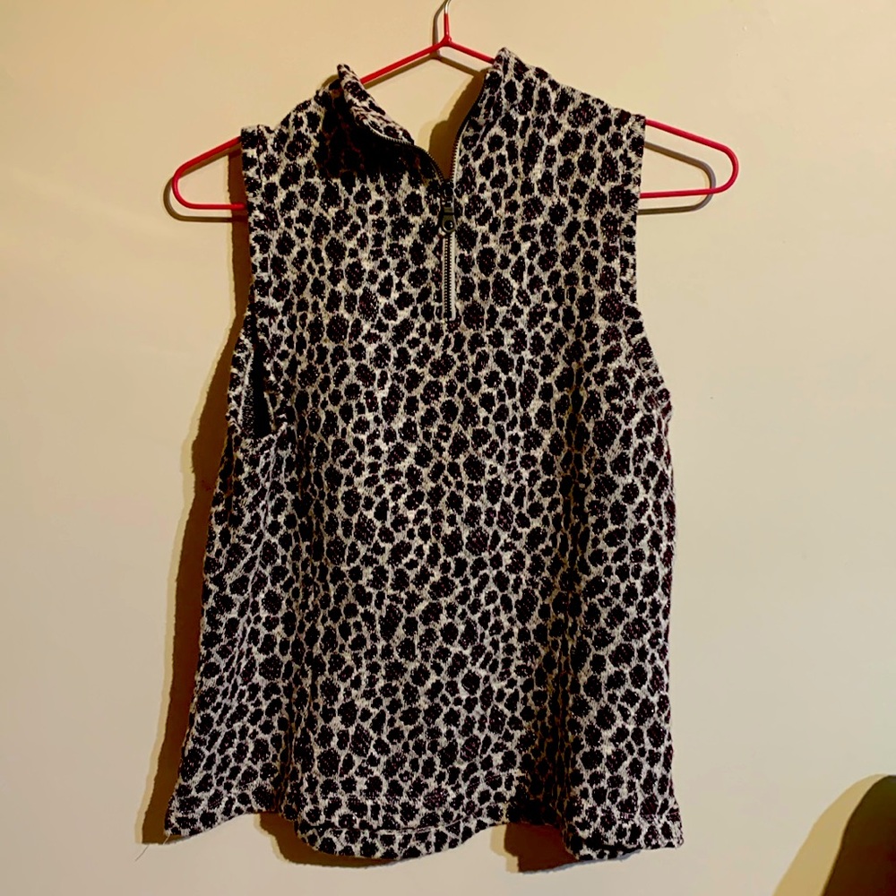 Anthropologie sleeveless leopard print top size small